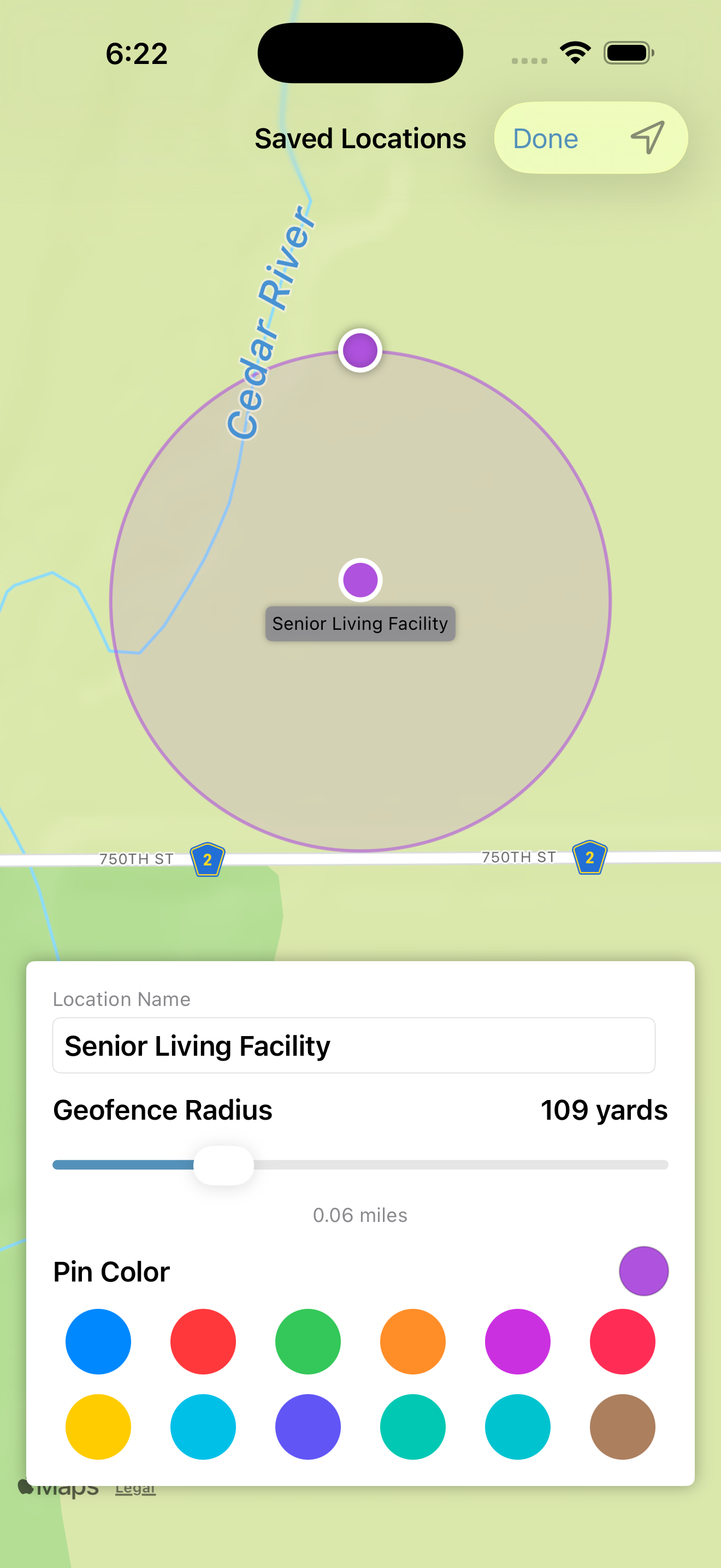 Job Site Tracker visit tracking screen showing active visits and time tracking