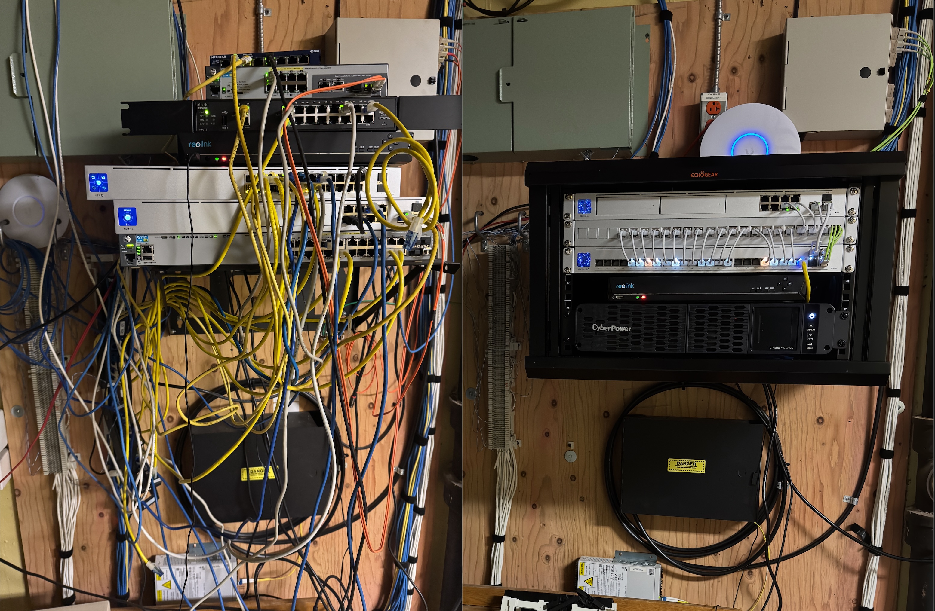 Office network closet transformation